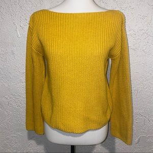 Knitted Mustard Yellow Boatneck H&M Sweater Jumper